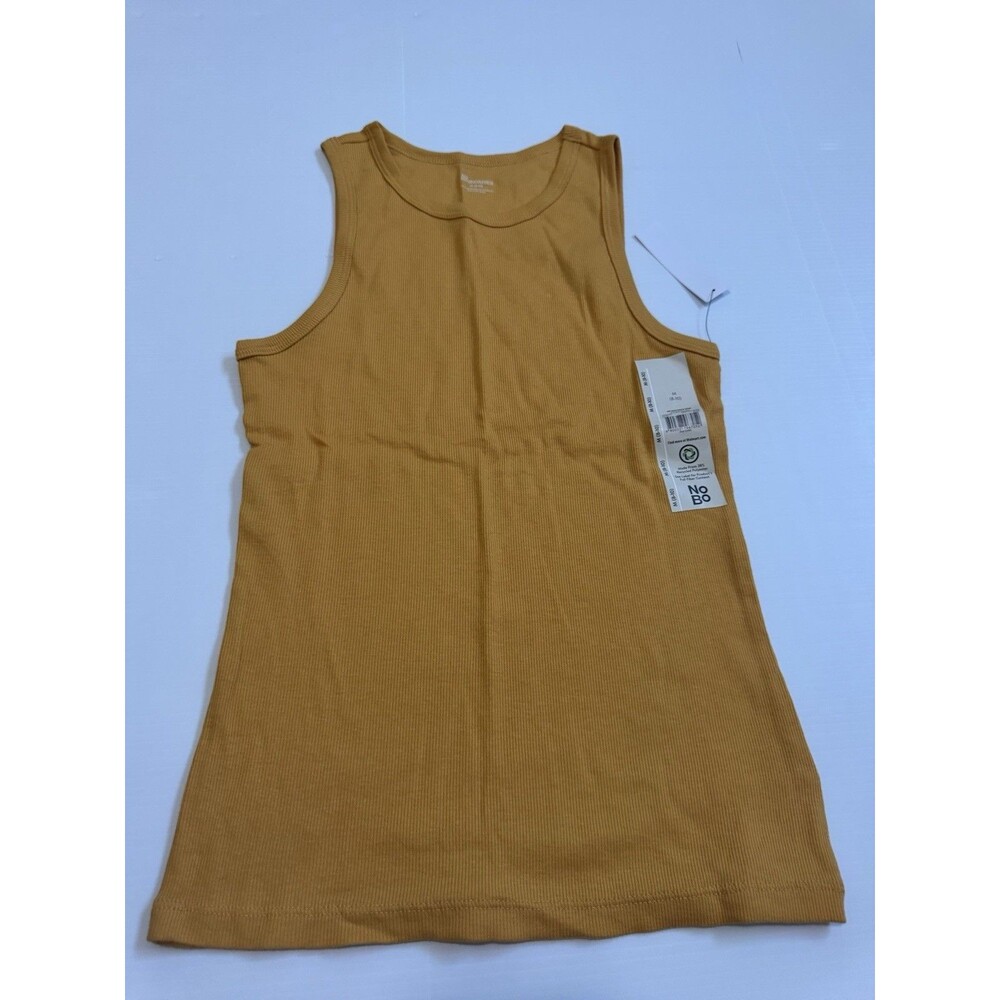 No Boundaries Women’s Ribbed High Neck Tank Top Autumn Yellow Size M (8-10) NWT